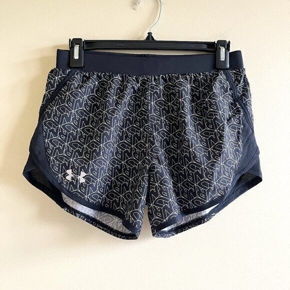 Under Armour Running Short XS Heat Gear Loose Lined Elastic Waist Vented Printed - Picture 1 of 4